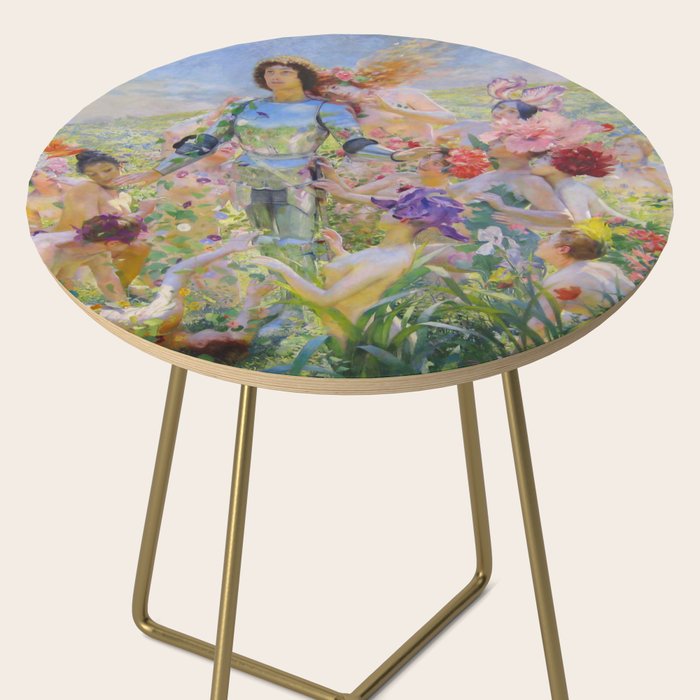 Le Chevalier aux Fleurs -Georges Rochegrosse The Flower Knight Side Table Gallery Image 2