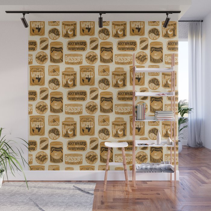 Vagabondâs Cupboard - gold, black, and cream  Wall Mural Gallery Image 1