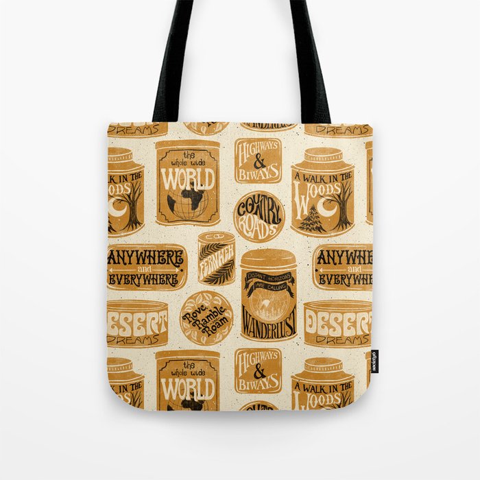 Vagabondâs Cupboard - gold, black, and cream  Tote Bag Gallery Image 1