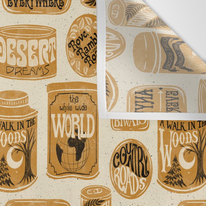 Vagabondâs Cupboard - gold, black, and cream  Wall Tapestry Gallery Image 3