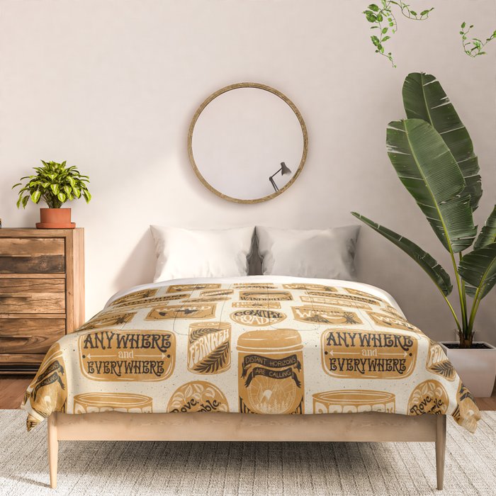 Vagabondâs Cupboard - gold, black, and cream  Comforter Gallery Image 3