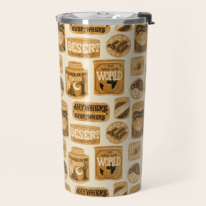 Vagabondâs Cupboard - gold, black, and cream  Travel Mug Gallery Image 2