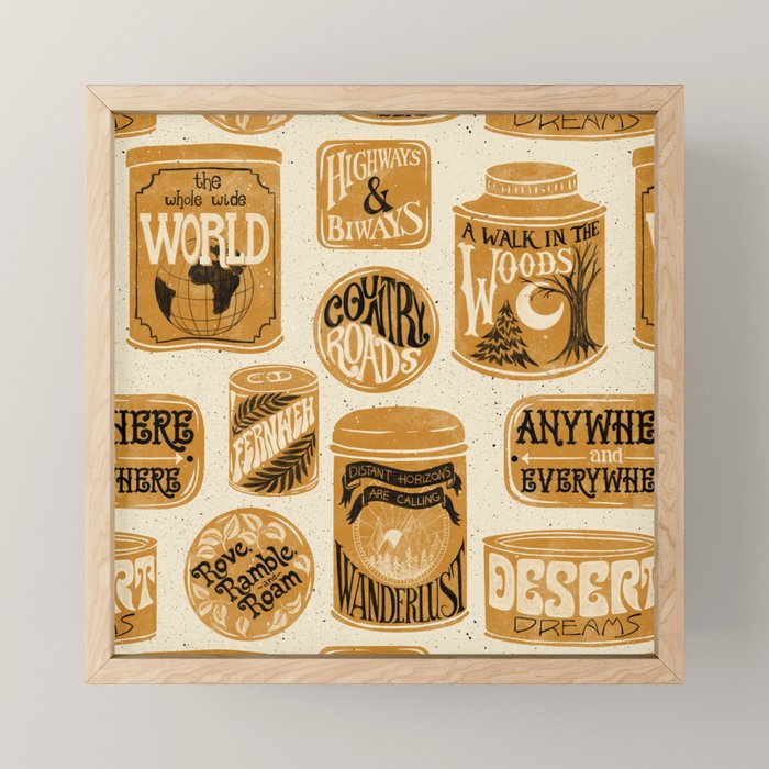 Vagabondâs Cupboard - gold, black, and cream  Mini Art Print Gallery Image 1