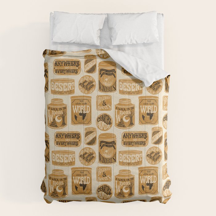 Vagabondâs Cupboard - gold, black, and cream  Comforter Gallery Image 6