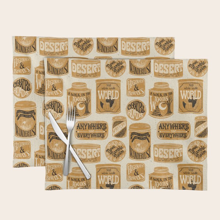 Vagabondâs Cupboard - gold, black, and cream  Placemat Gallery Image 1