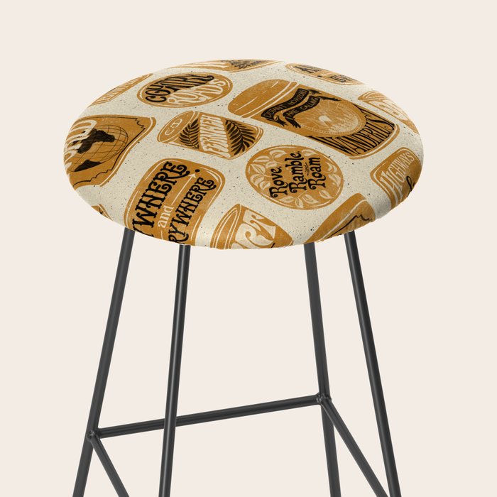 Vagabondâs Cupboard - gold, black, and cream  Stool Gallery Image 2