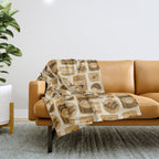 Vagabondâs Cupboard - gold, black, and cream  Throw Blanket Gallery Image 1