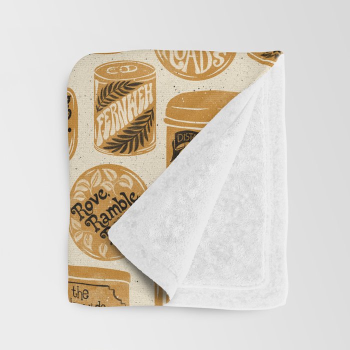 Vagabondâs Cupboard - gold, black, and cream  Throw Blanket Gallery Image 3