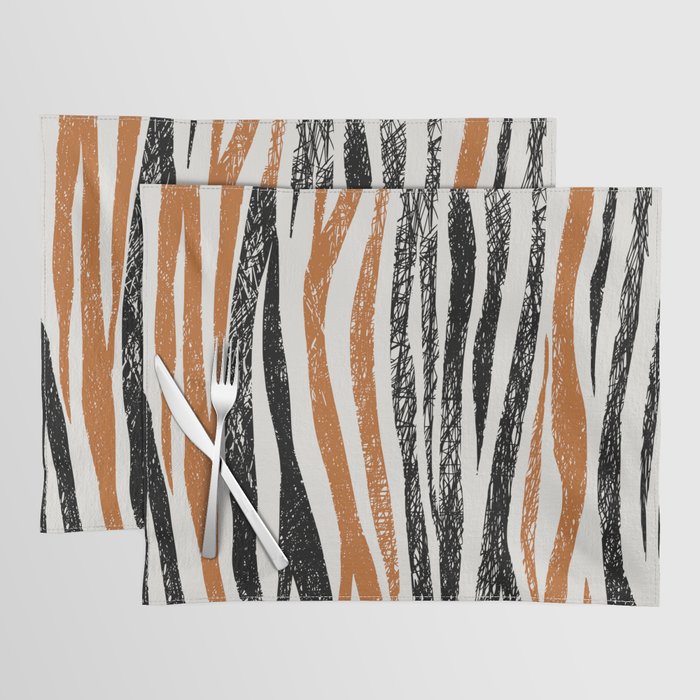 Black Forest Stripes terracotta Placemat Gallery Image 1