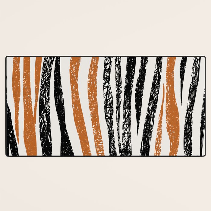Black Forest Stripes terracotta Desk Mat Gallery Image 3