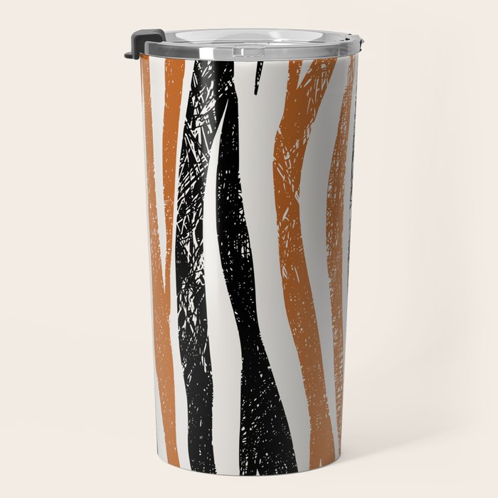 Black Forest Stripes terracotta Travel Mug Gallery Image 3
