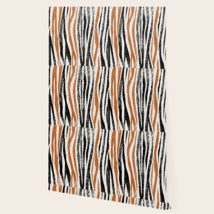 Black Forest Stripes terracotta Wallpaper Gallery Image 2