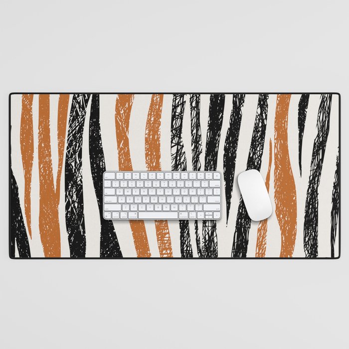 Black Forest Stripes terracotta Desk Mat Gallery Image 1