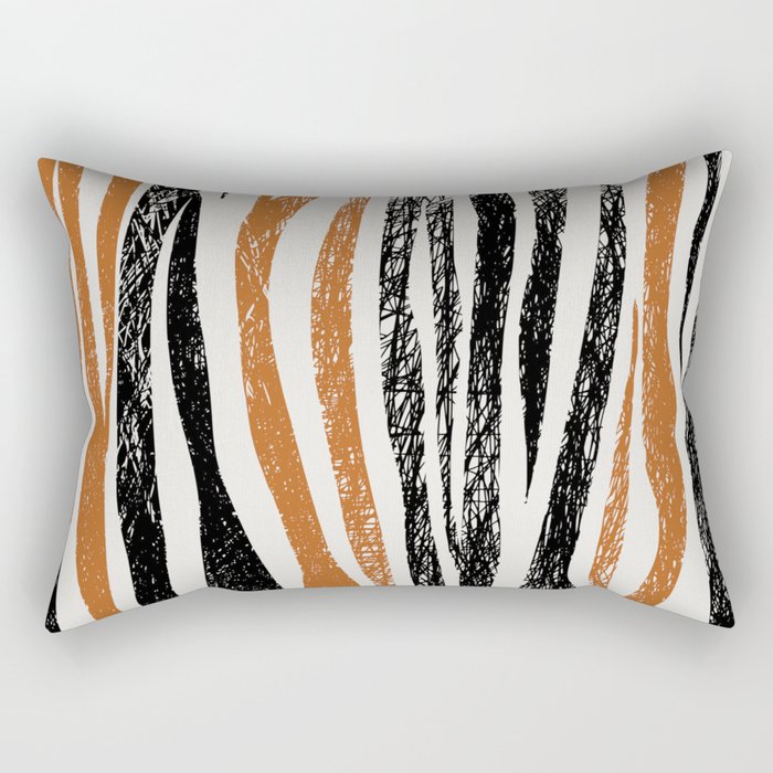 Black Forest Stripes terracotta Rectangular Pillow Gallery Image 1