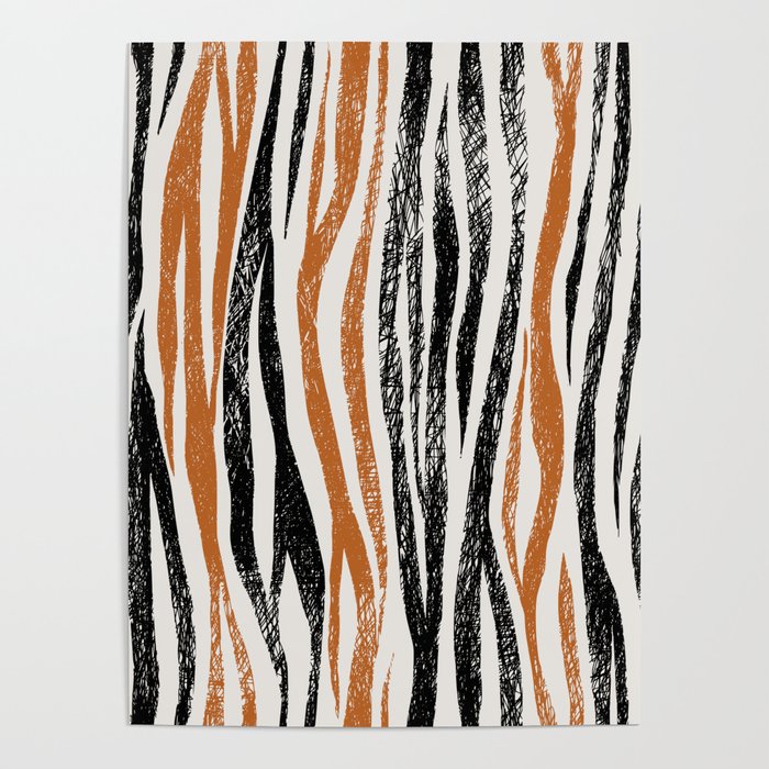 Black Forest Stripes terracotta Poster Gallery Image 1