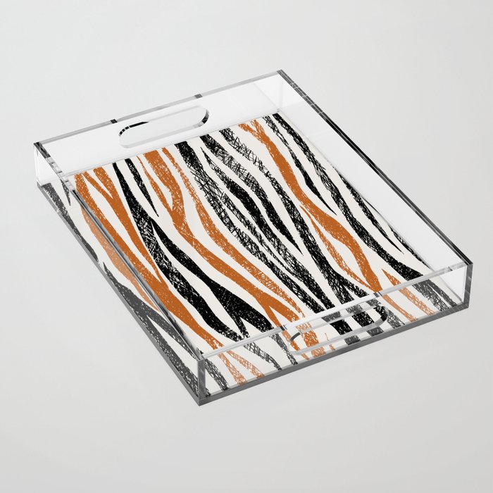 Black Forest Stripes terracotta Acrylic Tray Gallery Image 1
