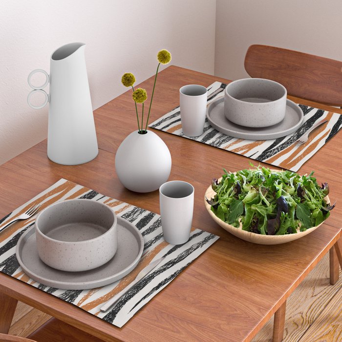 Black Forest Stripes terracotta Placemat Gallery Image 2