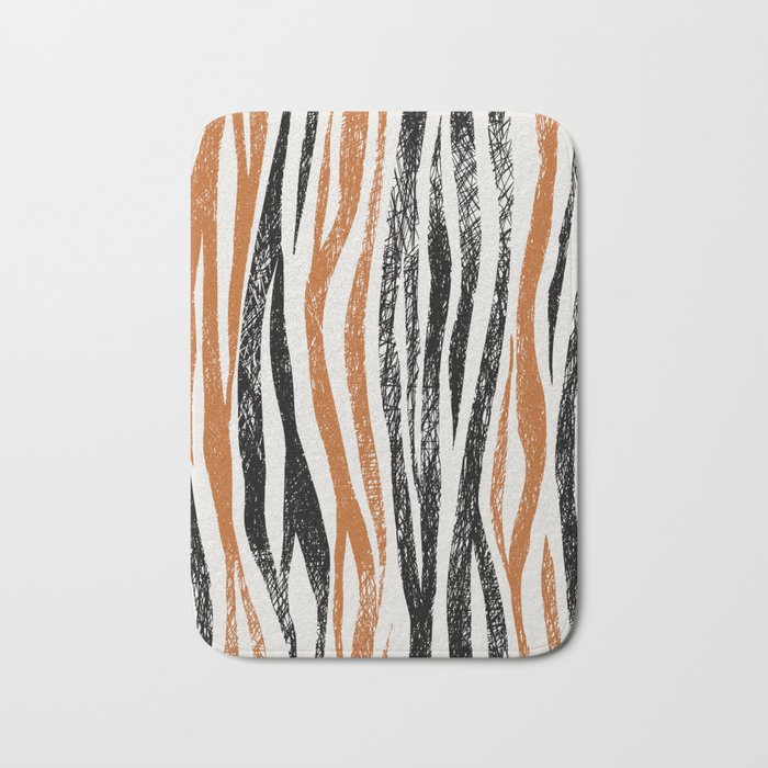 Black Forest Stripes terracotta Bath Mat Gallery Image 1