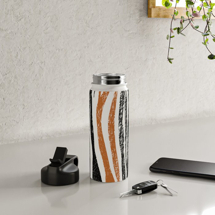 Black Forest Stripes terracotta Water Bottle Gallery Image 4