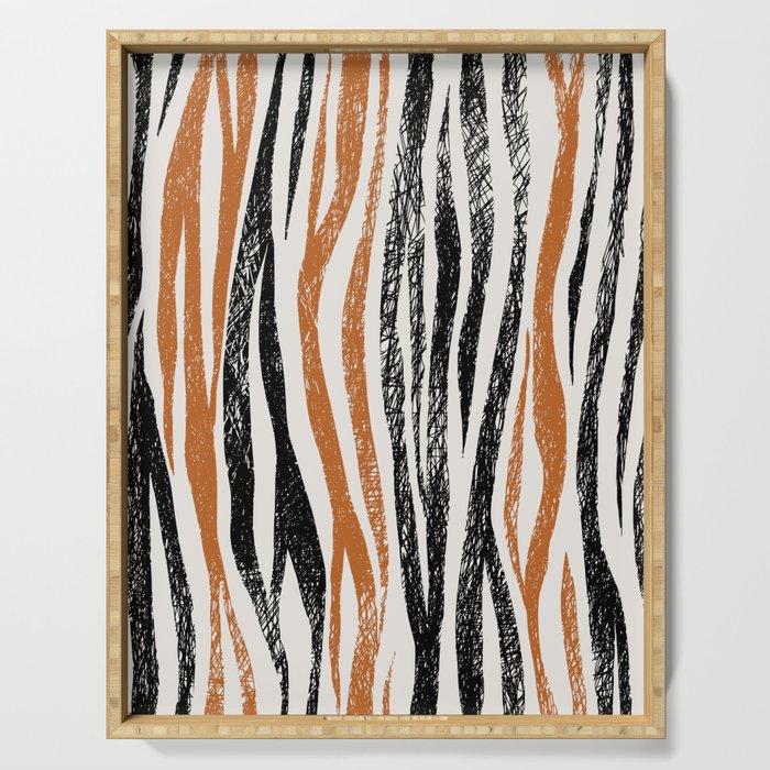 Black Forest Stripes terracotta Serving Tray Gallery Image 1