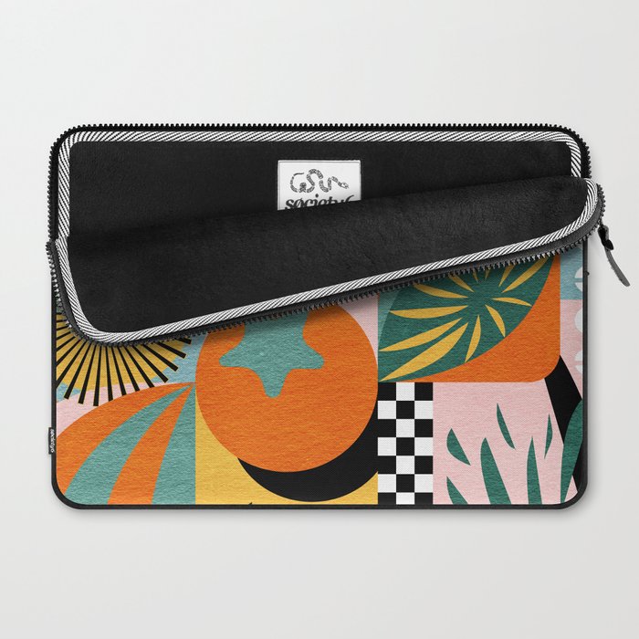 Tropical Orange Forest Sunset / Summer Nature Geometry Landscape Laptop Sleeve Gallery Image 2