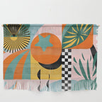 Tropical Orange Forest Sunset / Summer Nature Geometry Landscape Wall Hanging Gallery Image 1