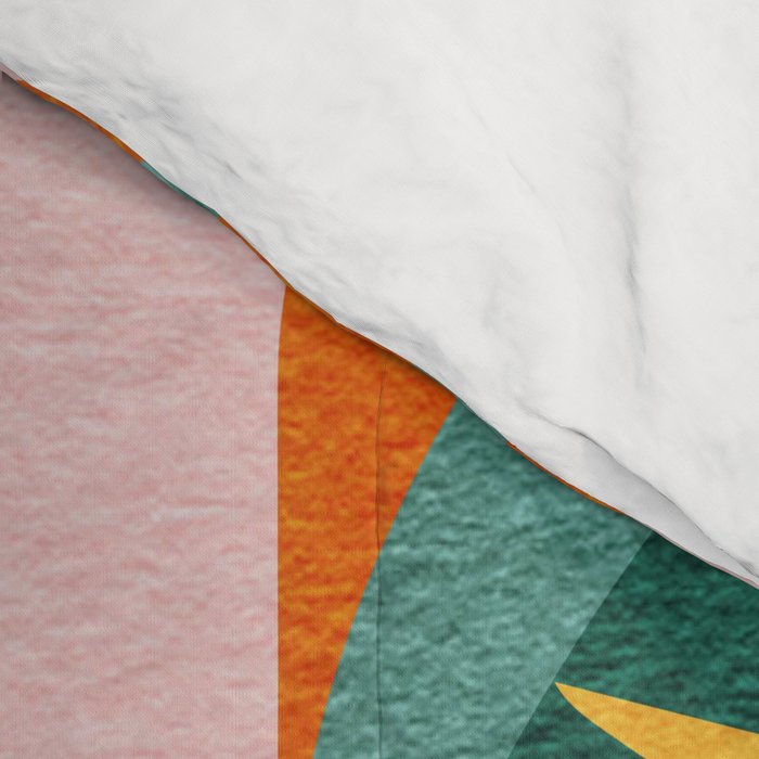 Tropical Orange Forest Sunset / Summer Nature Geometry Landscape Comforter Gallery Image 4
