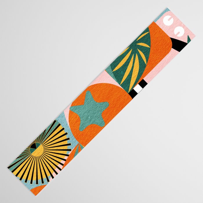 Tropical Orange Forest Sunset / Summer Nature Geometry Landscape Table Runner Gallery Image 3