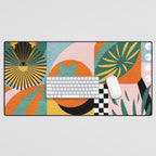 Tropical Orange Forest Sunset / Summer Nature Geometry Landscape Desk Mat Gallery Image 1