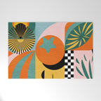 Tropical Orange Forest Sunset / Summer Nature Geometry Landscape Welcome Mat Gallery Image 1