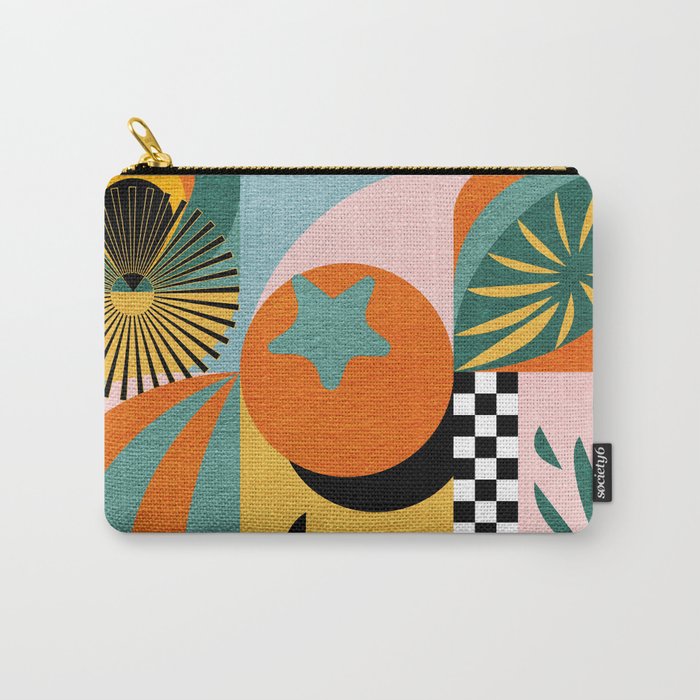 Tropical Orange Forest Sunset / Summer Nature Geometry Landscape Carry All Pouch Gallery Image 1