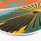 Tropical Orange Forest Sunset / Summer Nature Geometry Landscape Bath Mat Gallery Image 3
