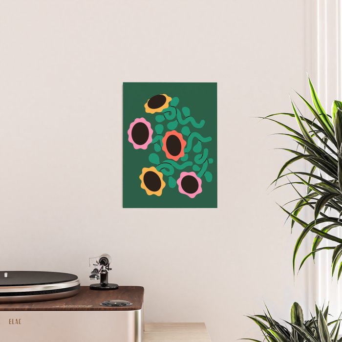 Colorful Abstract Sunflowers Poster Gallery Image 2