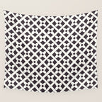 Floral Tiles Pattern / Lino Print Wall Tapestry Gallery Image 4
