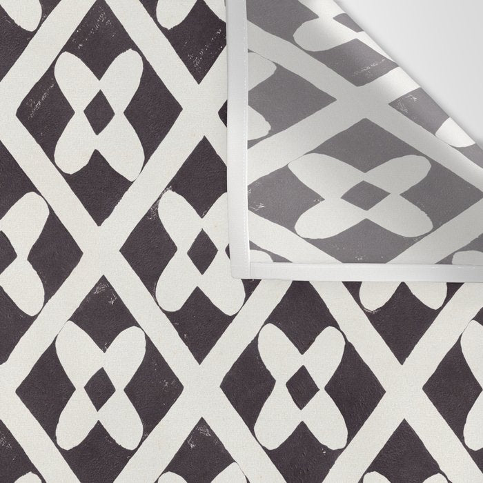 Floral Tiles Pattern / Lino Print Wall Tapestry Gallery Image 3