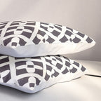 Floral Tiles Pattern / Lino Print Pillow Sham Gallery Image 3