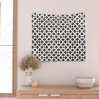 Floral Tiles Pattern / Lino Print Wall Tapestry Gallery Image 2