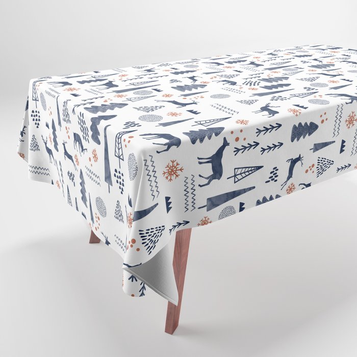 Deer Christmas forest Tablecloth Gallery Image 1