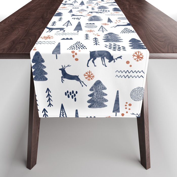 Deer Christmas forest Table Runner Gallery Image 1