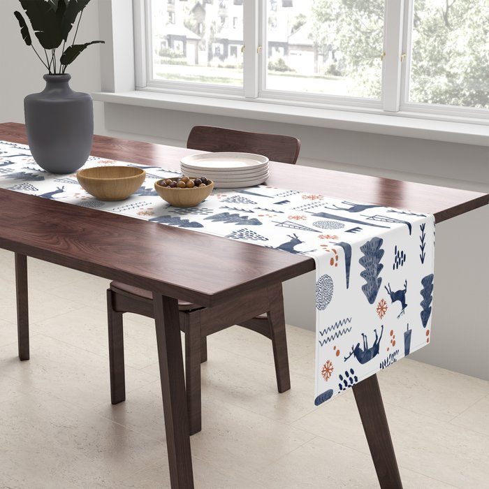 Deer Christmas forest Table Runner Gallery Image 2