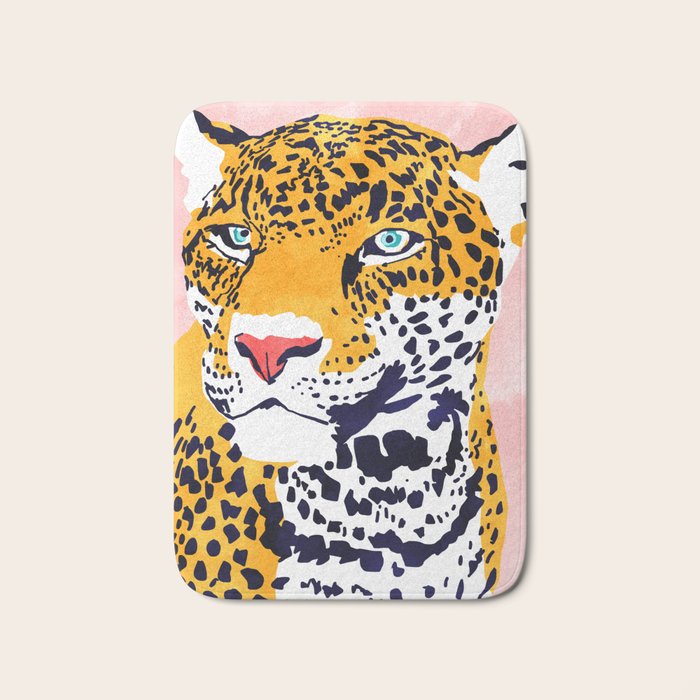 The Leopard Portrait Bath Mat Gallery Image 1