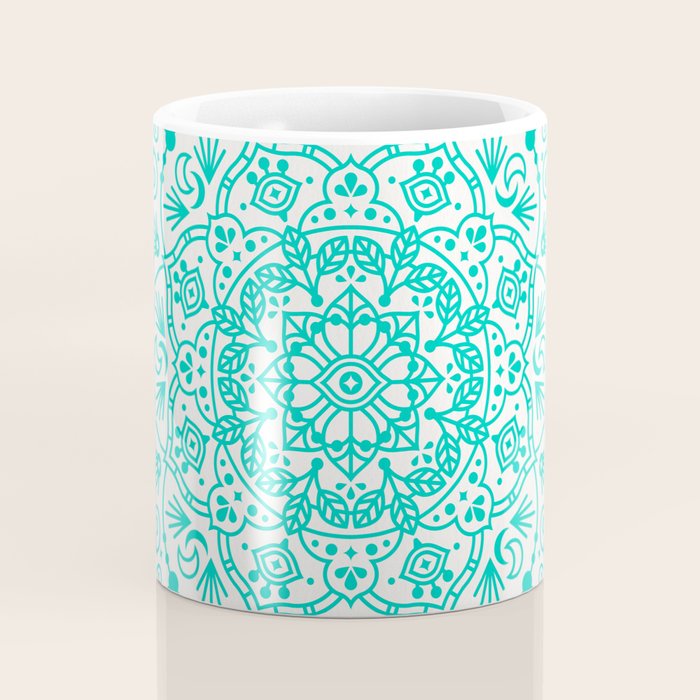 Moroccan Mandala - Turquoise Palette Coffee Mug Gallery Image 4