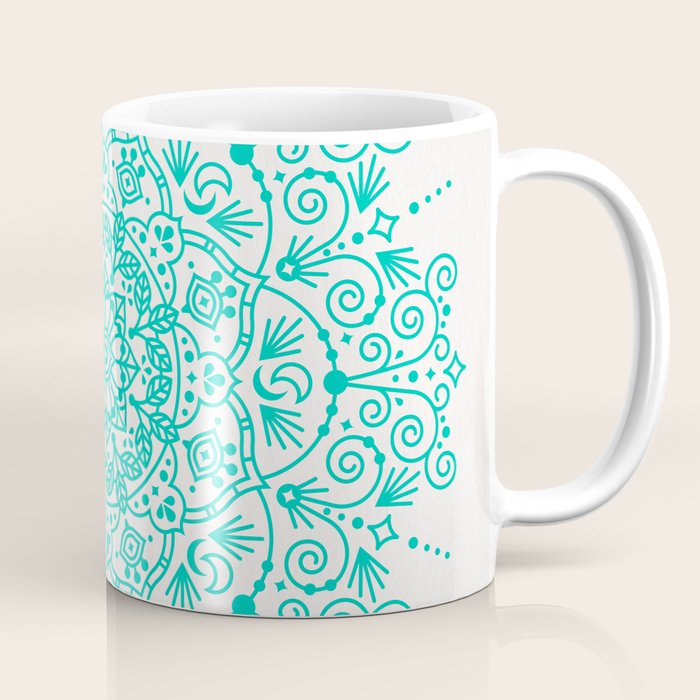 Moroccan Mandala - Turquoise Palette Coffee Mug Gallery Image 1