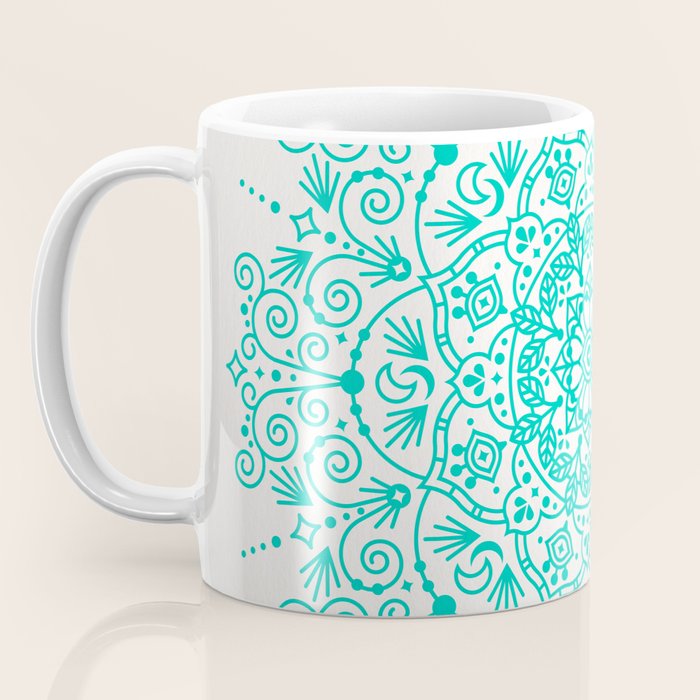 Moroccan Mandala - Turquoise Palette Coffee Mug Gallery Image 3