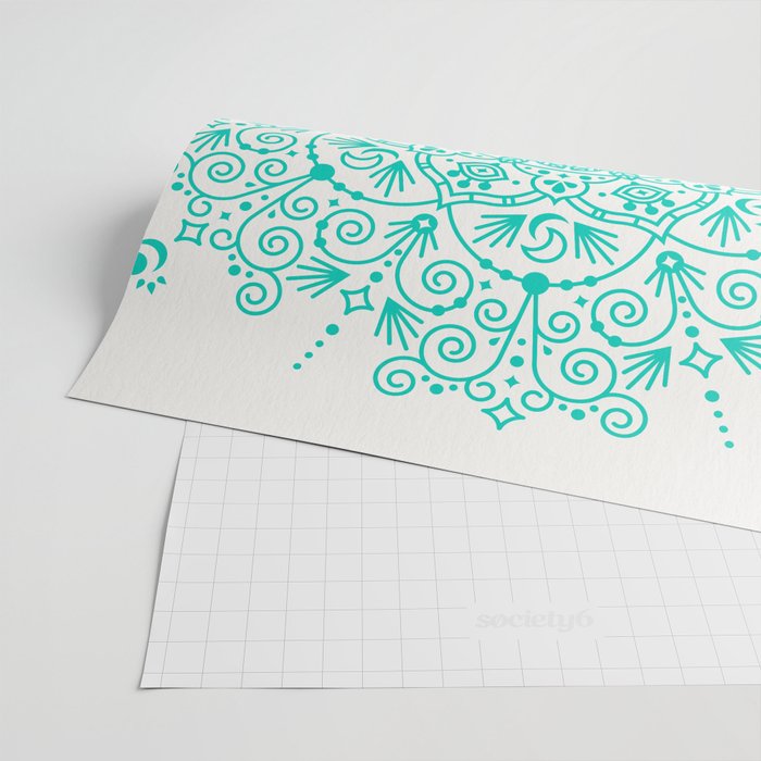Moroccan Mandala - Turquoise Palette Wrapping Paper Gallery Image 2