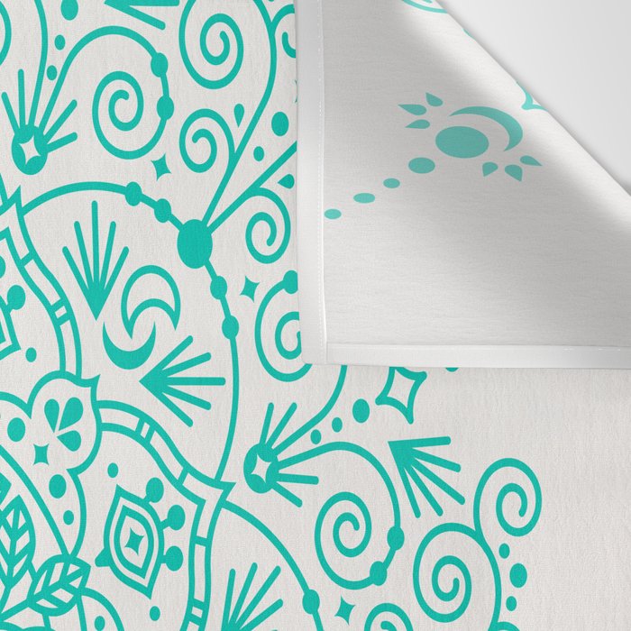 Moroccan Mandala - Turquoise Palette Wall Tapestry Gallery Image 3