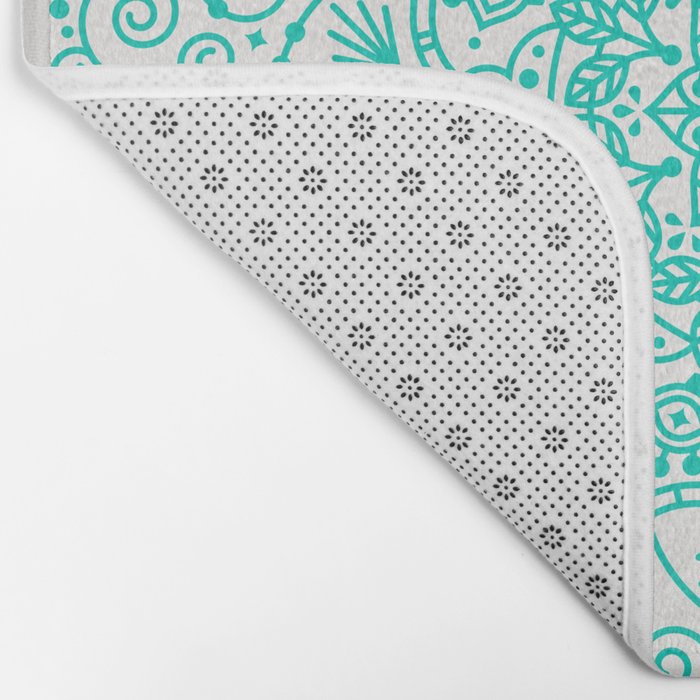 Moroccan Mandala - Turquoise Palette Bath Mat Gallery Image 2