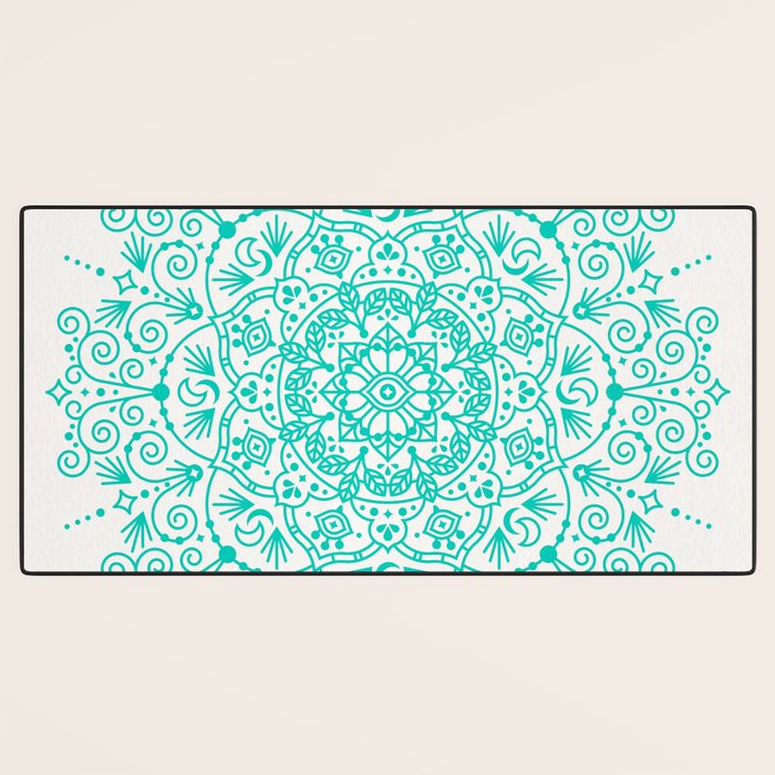 Moroccan Mandala - Turquoise Palette Desk Mat Gallery Image 3