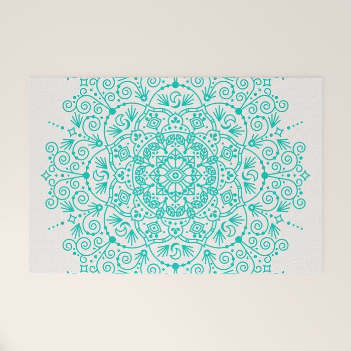 Moroccan Mandala - Turquoise Palette Welcome Mat Gallery Image 1