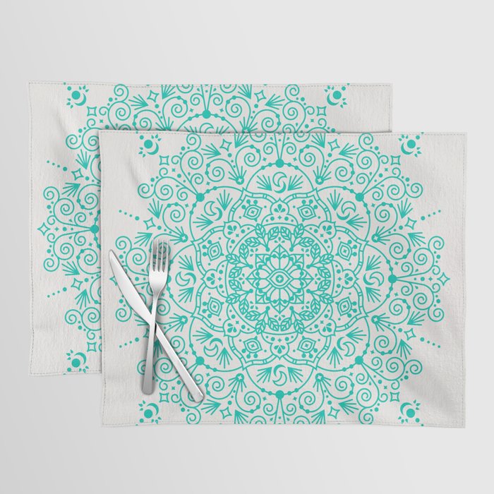 Moroccan Mandala - Turquoise Palette Placemat Gallery Image 1